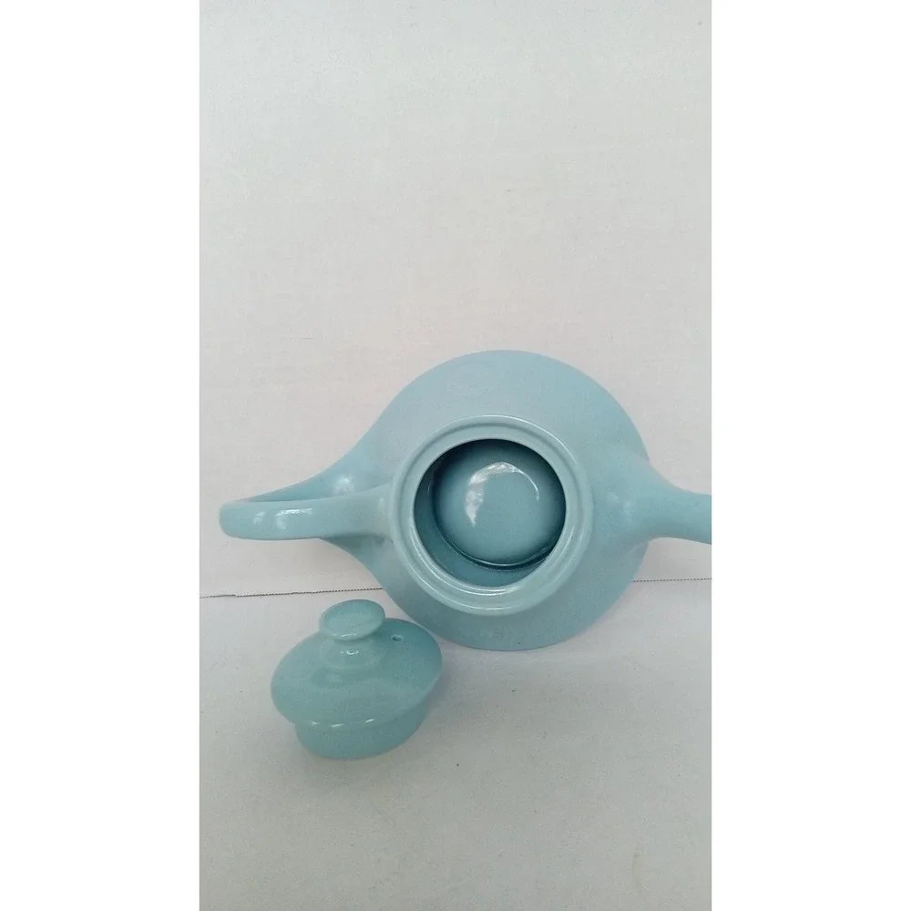 Light Blue Ceramic Teapot with Lid‎ Kitchen Tea Party Decor Tableware